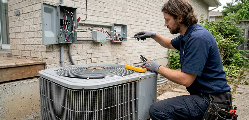 Exterior AC Unit Electrical Repair in Poway